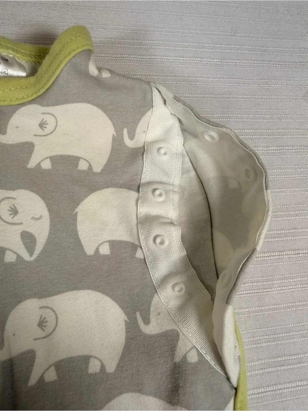 Woombie Kids Elephant Print Sleep Sack - Gray & Olive